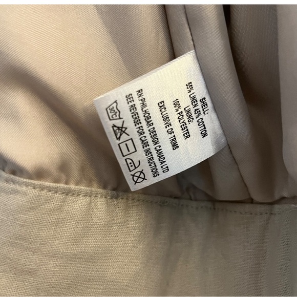 CATHERINE MALANDRINO Cream Shirt Linen Blend Jacket Size L - Picture 3 of 4